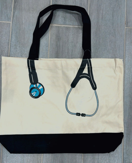 STETHOSCOPE CANVAS TOTE